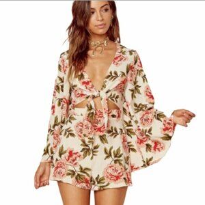 Show Me Your Mumu Charleston Floral Bell Romper Size Medium